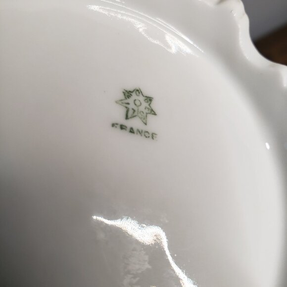 Antique Limoges France Cream Chocolate Pitcher Pot Handpainted Floral Botanical - Picture 12 of 12